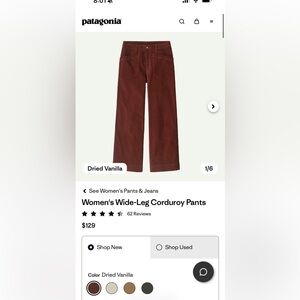 Patagonia Women's Wide-Leg Corduroy Pants - Brown